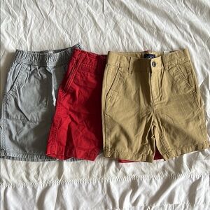 Set of Three Boys' Shorts - Gray, Red, Tan